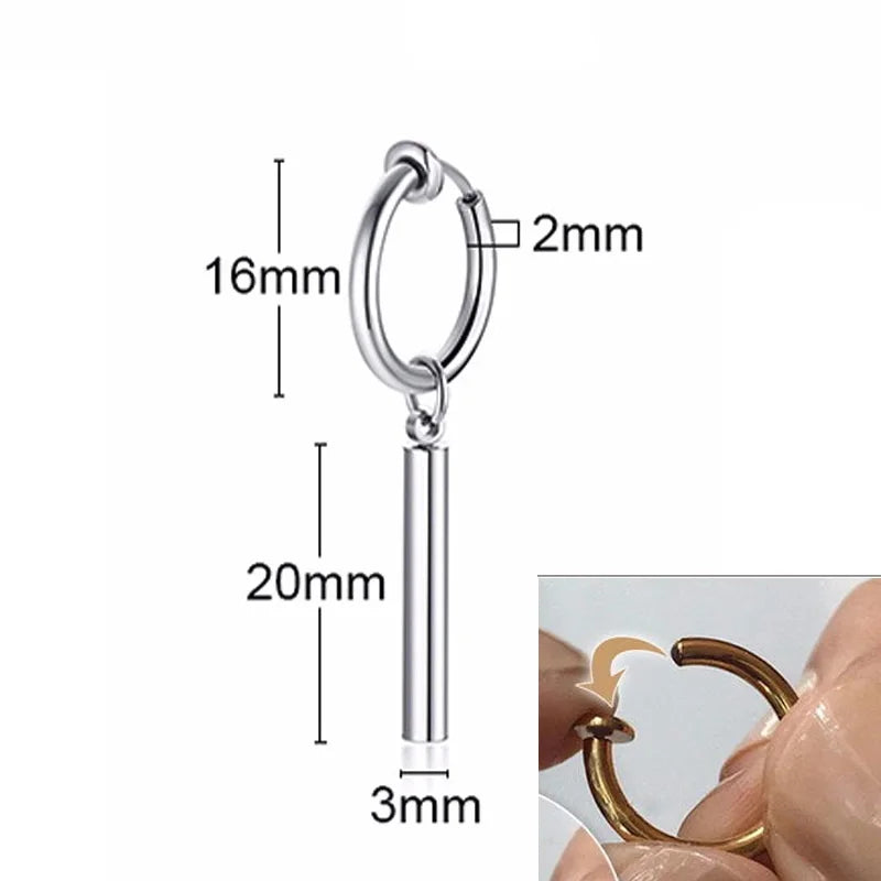 Spike Single Huggie Earrings — Stainless Steel