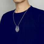Skyrim Wolf Amulet Cut Out Pendant Necklace Men Women Stainless Steel Hip Hop Box Chain Necklaces Animal Jewelry Birthday Gift