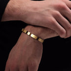 Gold Flat Cuff Bangle Bracelet 8mm