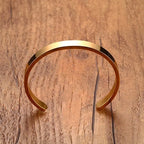 Gold Flat Cuff Bangle Bracelet 8mm