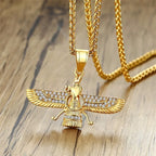 Farvahar Wing Pendant Necklace — Stainless Steel
