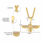 Farvahar Wing Pendant Necklace — Stainless Steel
