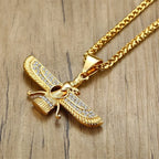Farvahar Wing Pendant Necklace — Stainless Steel