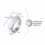 Cross Two-Tone Ring — Stainless Steel