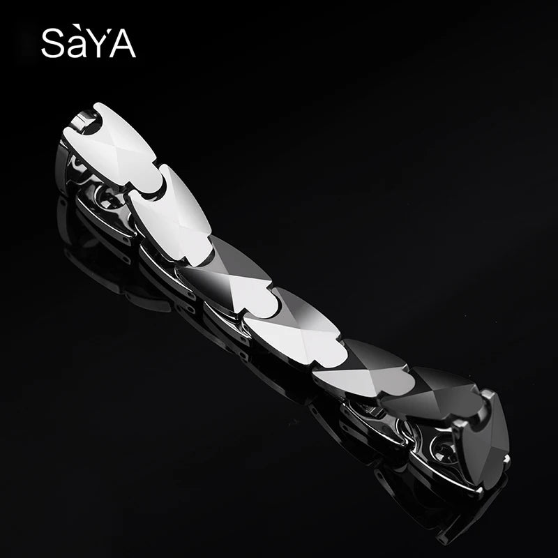 Men Fashion Bracelets High Polished Tungsten Male Jewelry Personalized with Healing Magnet Customized