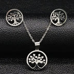 Tree of Life Set Necklace — Gold Stainless