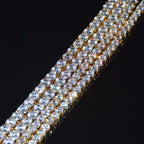 Bubble Letter 1 Row Tennis Chain Zircon Necklace Hip Hop Jewelry Gold Color Copper Material Men Rock Link 18inch 20inch