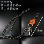 Retro Punk Men's Waist Pants Chain, Self-Defense