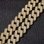 THE BLING KING 20mm Prong Cuban Link Chains Necklace Fashion Hiphop Jewelry 3 Row Rhinestones Iced Out Necklaces For Men
