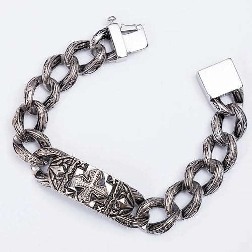 Cross Bracelet 17mm — Stainless Steel Vintage