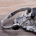 Gothic Skull Head Cuff Bangle Bracelet For Man Punk Rock On Hand Accessories Halloween Boys Bracelets Engraved Biker