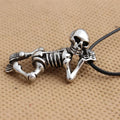 Skull Pendant Necklace — Vintage Gothic Rope Chain