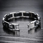 Classic Men's Cross Bracelets 316L Stainless Steel Silicone Bracelet for Man Male Jewelry Friendship Men's Bangles On
