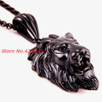 Lion Head Pendant — Two-Tone Stainless