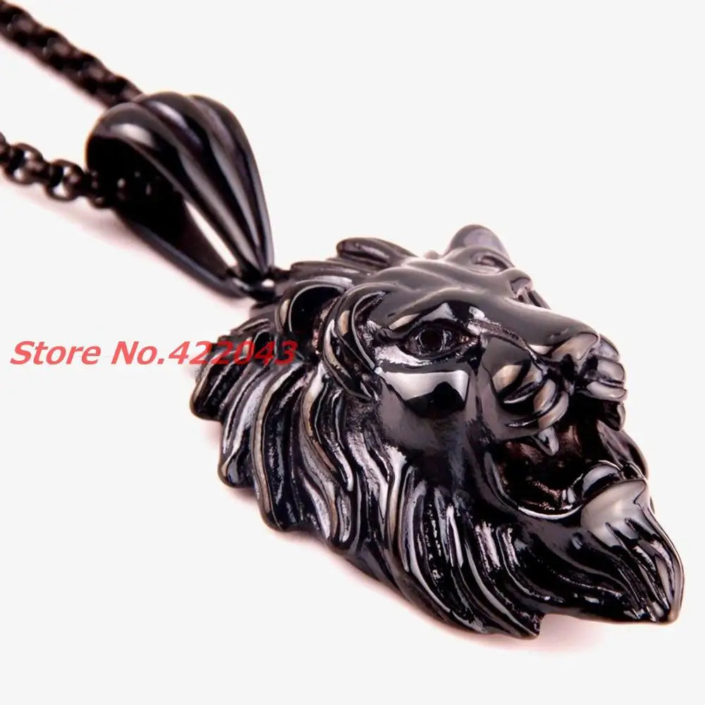 Lion Head Pendant — Two-Tone Stainless