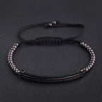 2020 Classic Luxury CZ Black Zircon Long Tubes&4MM Copper Beads Macrame Men Bracelets&Bangles For Women Jewelry Bileklik