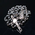 New Rosary 6mm hematite mineral Rosary necklace hematite Rosary chain jewelry with hematite beads