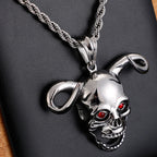 Punk Stainless Steel Animal Necklace For Men Cool Cow Horn & Skull Head Necklaces & Pendants Jewelry Making Boys'