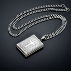 Jesus Cross Necklace Jewelry For Men Women Gold-Color Steel Chain Male Photo Locket Style Jesus Crucifix Pendant