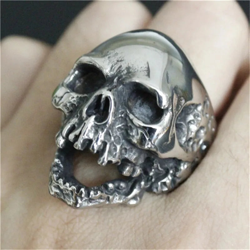 Punk Biker Skeleton Ring for Men — Stainless Steel