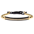 2020 Classic Luxury CZ Black Zircon Long Tubes&4MM Copper Beads Macrame Men Bracelets&Bangles For Women Jewelry Bileklik