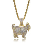 Goat Head Pendant Necklace with 30in Chain Length