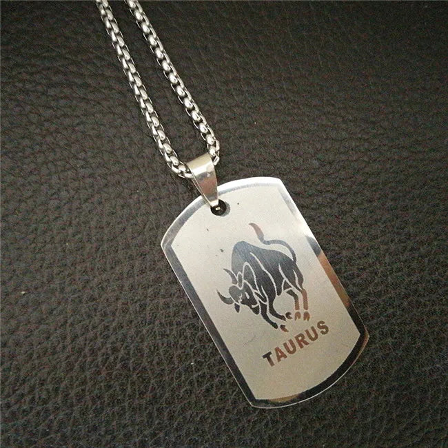 Scorpio 12 Constellations Necklace Birthday Gifts Gold Color Stainless Steel Amulet Pendant Zodiac Sign Jewelry Collier