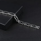 Cool 13MM Width Black Silicone Chain Man Bracelet Homme High Quality Stainless Steel Male On Hand Wrist Jewelry Items