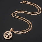 12 Zodiac Sign Constellations Pendant Necklace For Women Men 585 Rose Gold Color Necklace Birthday Gifts Drop Shipping