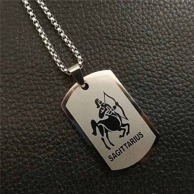 Scorpio 12 Constellations Necklace Birthday Gifts Gold Color Stainless Steel Amulet Pendant Zodiac Sign Jewelry Collier