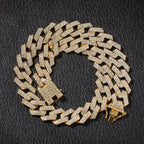 THE BLING KING 20mm Prong Cuban Link Chains Necklace Fashion Hiphop Jewelry 3 Row Rhinestones Iced Out Necklaces For Men