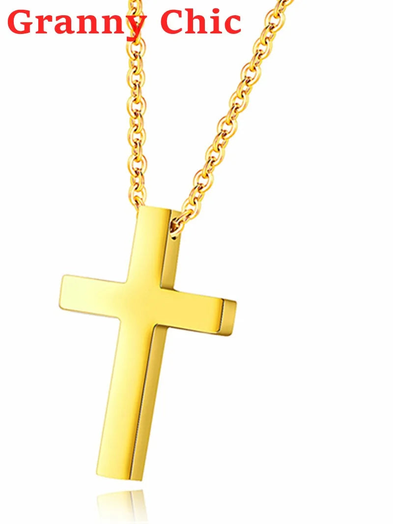 Simple Cross Pendant — Rose Gold