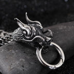 Stainless Steel Double Dragon Heads Bracelet for Man Gothic 20MM Chain Jewelry Accessory Bikers' Men’s Bangle On Hand