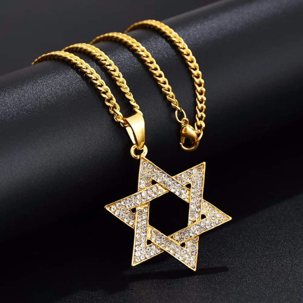 Star of David Pendant Necklace — Gold