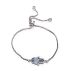 Iced Out Hamsa Copper Bracelet — Adjustable