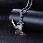 Micro Paved CZ Rhinestone Bling Ice Out Hats Samurai Oriental Warrior Pendants Necklaces for Men Hip Hop Rapper Jewelry