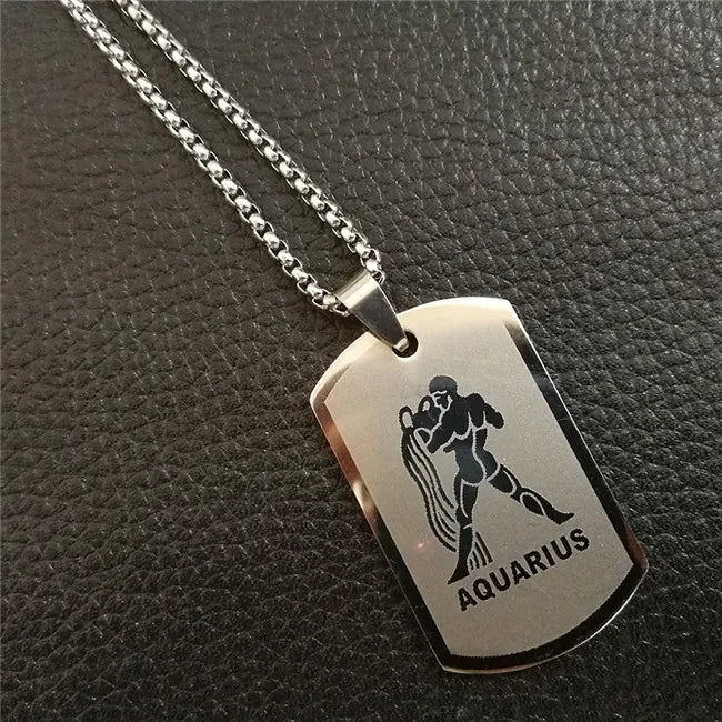 Scorpio 12 Constellations Necklace Birthday Gifts Gold Color Stainless Steel Amulet Pendant Zodiac Sign Jewelry Collier