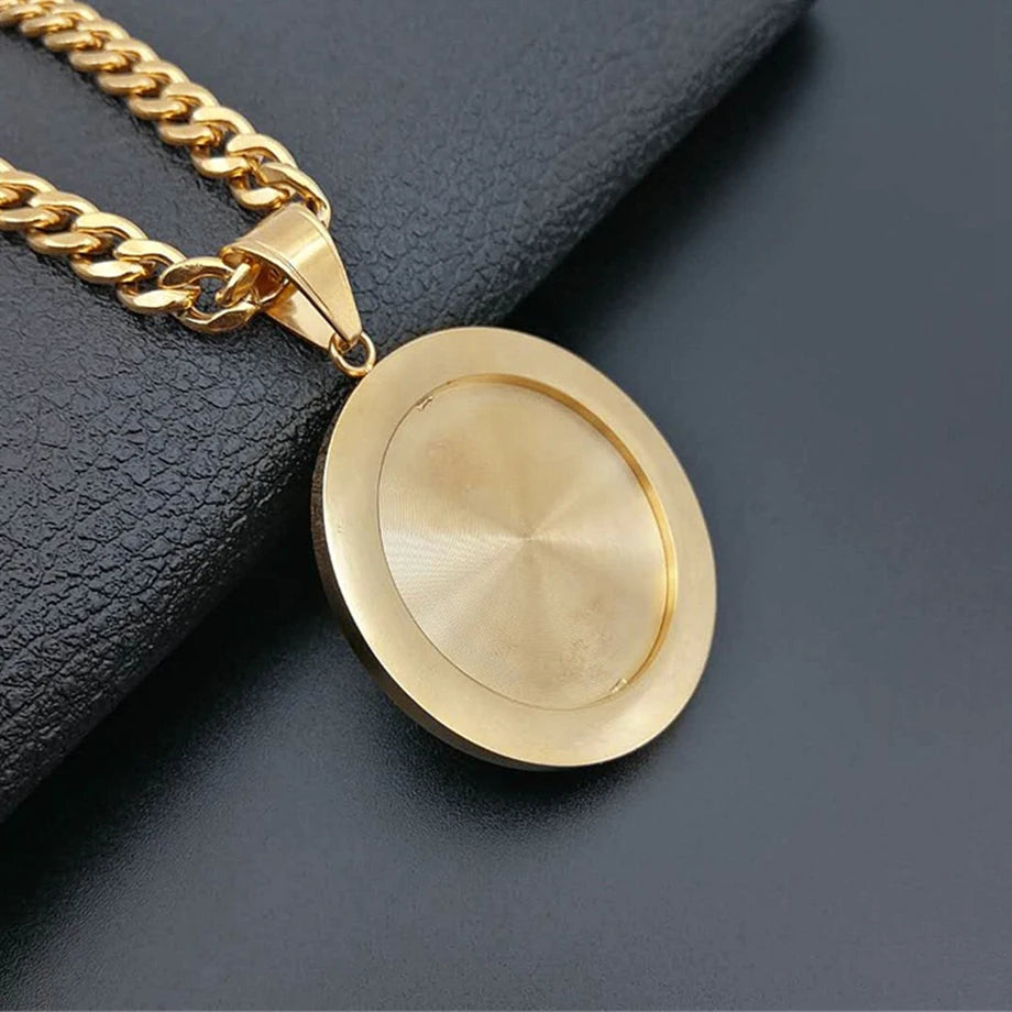Hip Hop Iced Out Angel Wings Pendant Necklace For Women Men Gold Color Stainless Steel Round Necklace Bling Jewelry