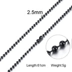 Basic Bead Ball Chain and Cable Chain Necklaces for Men Woman Unisex Accessories