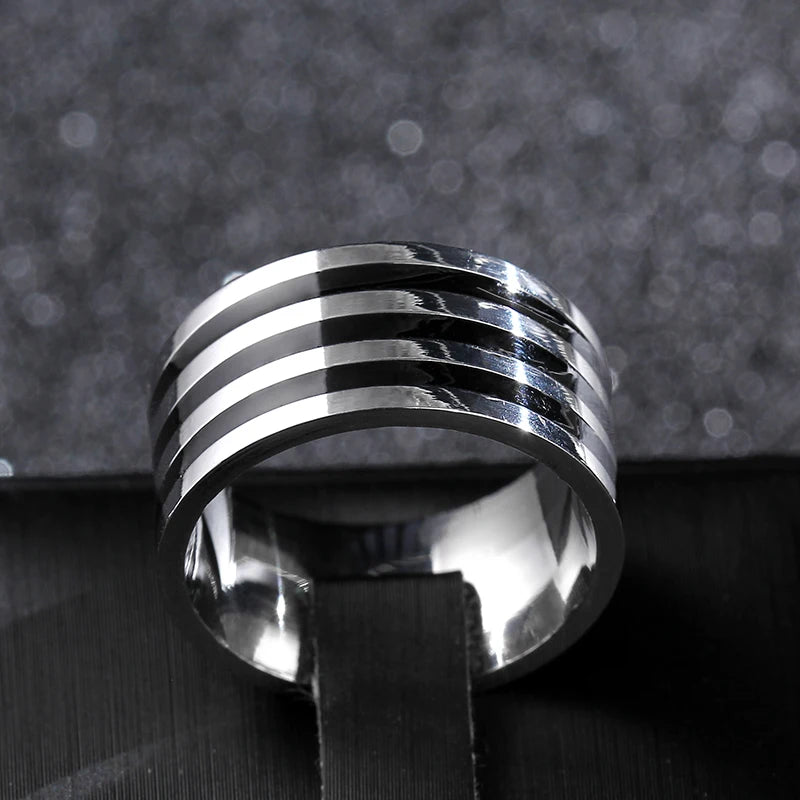 10mm Wide Band Ring — Stainless Steel