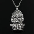 New Fashion Ganesha Buddha Elephant Pendants Round Cross Chain Short Long Mens Womens Silver Color Necklace Jewelry Gift
