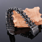Steampunk Stainless Steel Skull Man Bracelet Hand Bands For Men Punk Rock Men's Leather Bracelets Gothic Mannen Armband