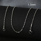 50cm New Fashion Stainless Steel Chain 1.2-3mm Silver Color Rose Gold Necklace Jewelry Vacuum Plating Accessories Chokers Collar