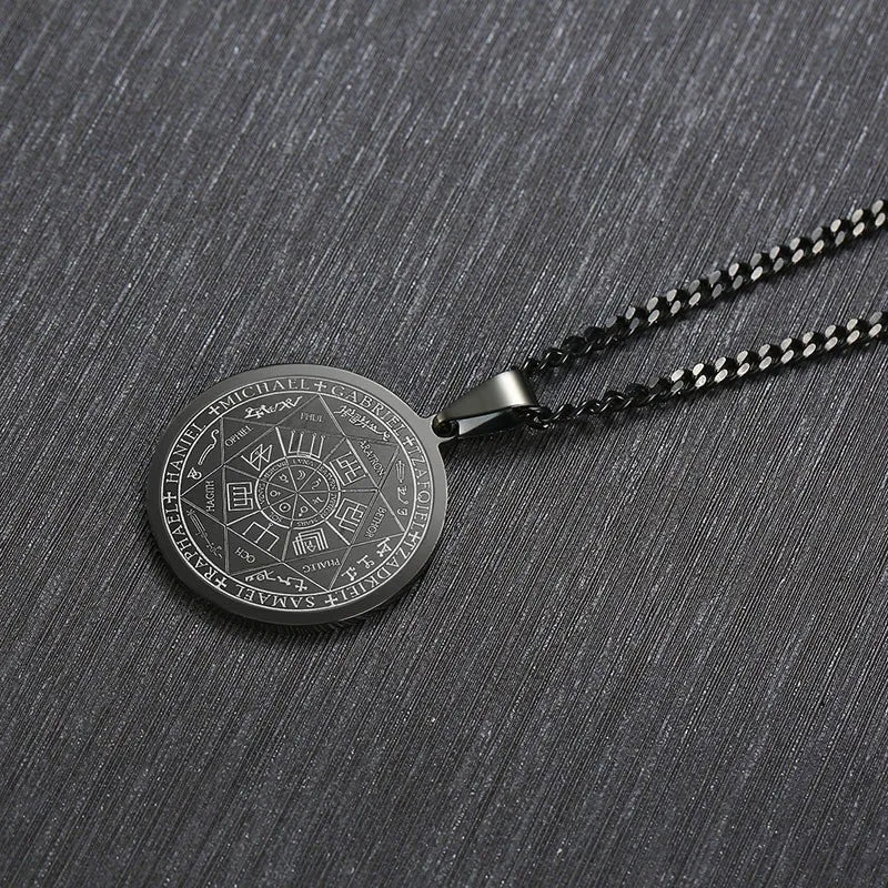 Seven Archangels Seal Talisman Angel Jewelry Magic Pendant Occult Necklace Gabriel Zadkiel Samael Raphael Stainless
