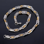 Black Choker Necklace Men Never Fade Gold Color 316L Stainless Steel 55CM Mens Long Chain Necklace Best Friends Boys