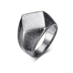 Square Flat Top Signet Ring — Stainless Steel