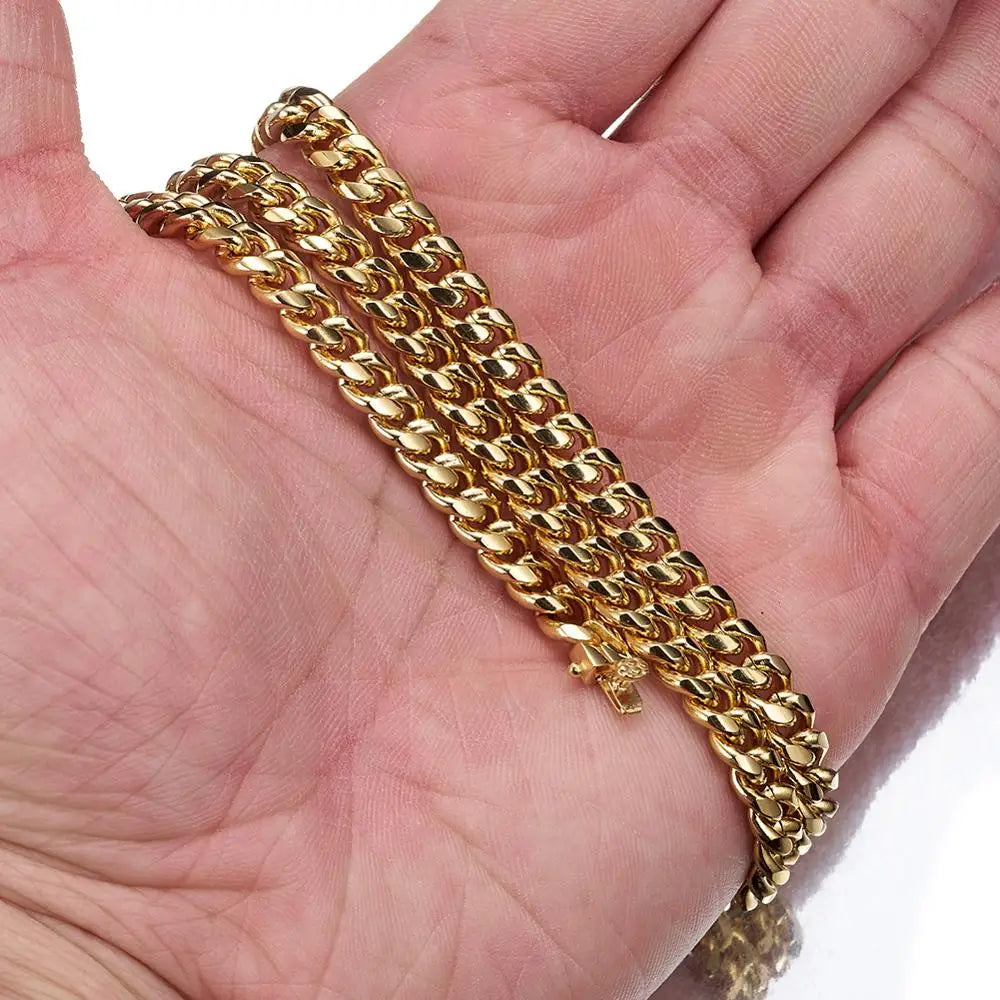 6mm-22mm wide 316L Stainless Steel Cuban Miami Chains Necklaces Big Heavy Round Link Chain for Men Hip Hop Rock jewelry
