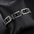 Cool 13MM Width Black Silicone Chain Man Bracelet Homme High Quality Stainless Steel Male On Hand Wrist Jewelry Items