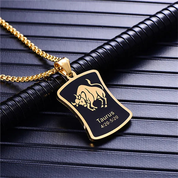 Leo 12 Constellations Necklace For Men/Women Birthday Gifts Stainless Steel Gold Color Scorpio Pendant Zodiac Sign Jewelry
