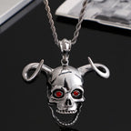 Punk Stainless Steel Animal Necklace For Men Cool Cow Horn & Skull Head Necklaces & Pendants Jewelry Making Boys'